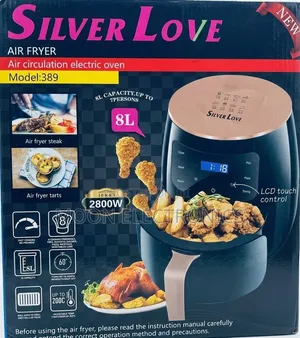 Silver Love Air Fryer 8L Digital 2800W – Big Size, Crispy Food!