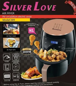 Silver Love Digital Air Fryer 8l | 2800w | Smart Cooking!