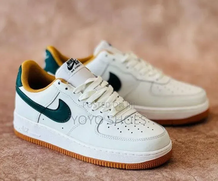 Nike Air Force 1 Low White, Beige Dark Green/Gum Unisex Fashion Shoe