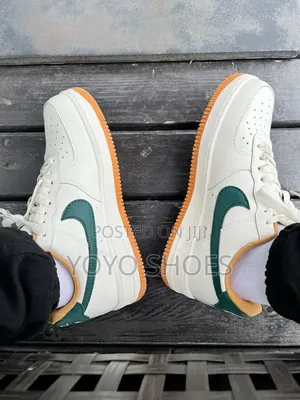 Nike Air Force 1 Low White, Beige Dark Green/Gum Unisex Fashion Shoe