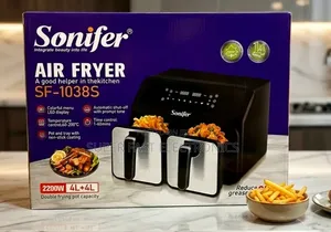 Sonifer Air Fryer Digital Dual Basket – 8L (4L + 4L), 2200W