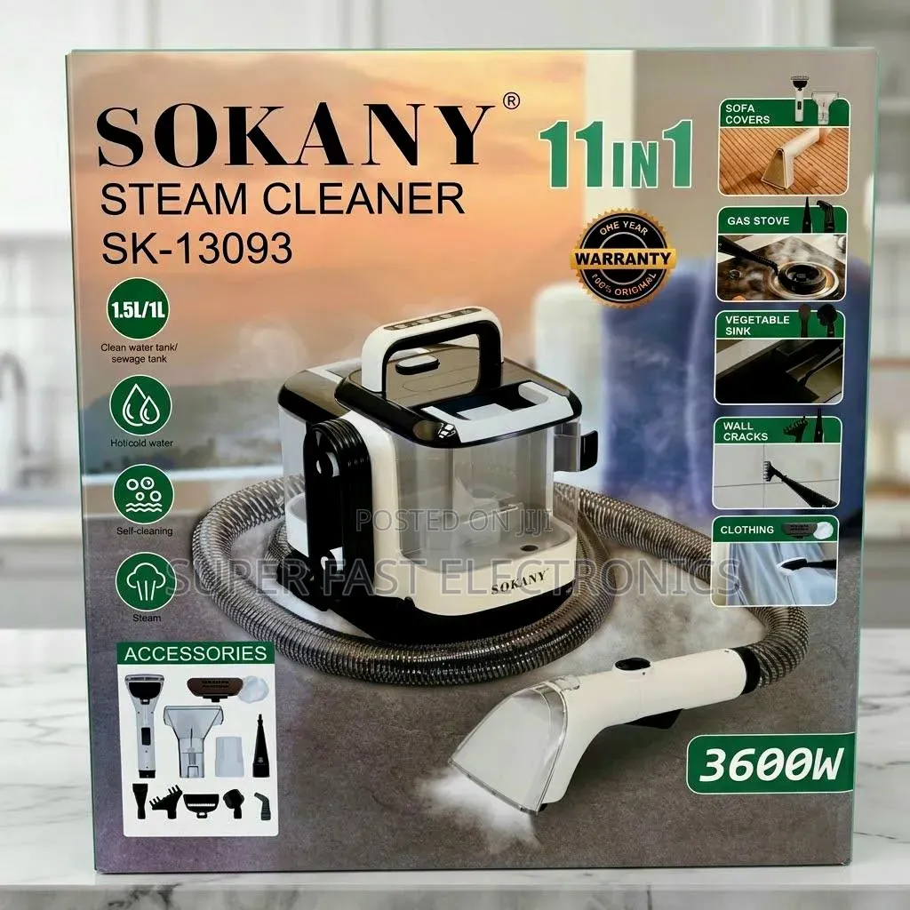 SOKANY Steam Vacuum Cleaner 11-in-1 – 3600W, Dual-Tank Cleaning System