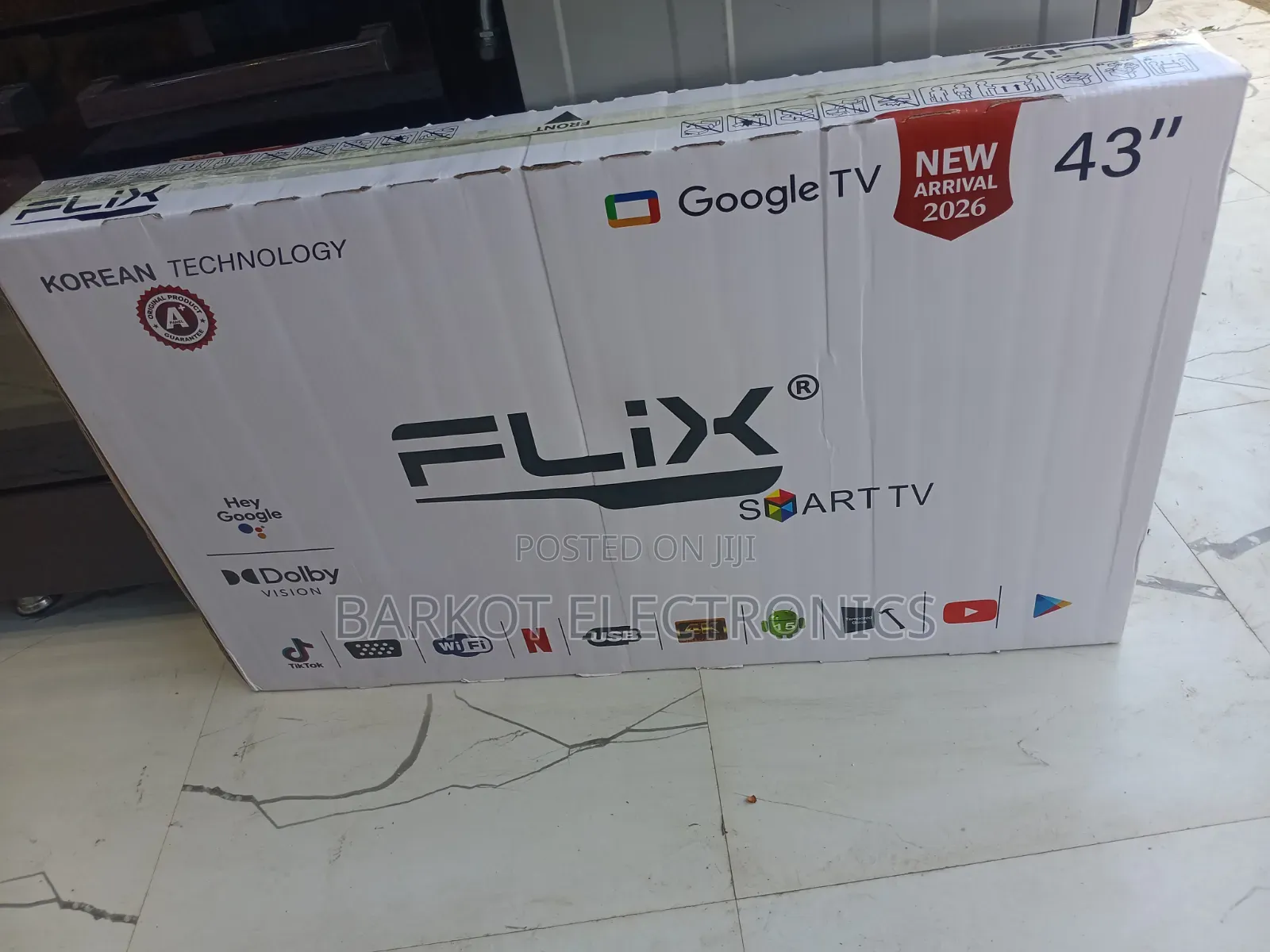 Flix Smart Led TV 43 Inch 4k Googel TV 2026 Hifi Speaker New