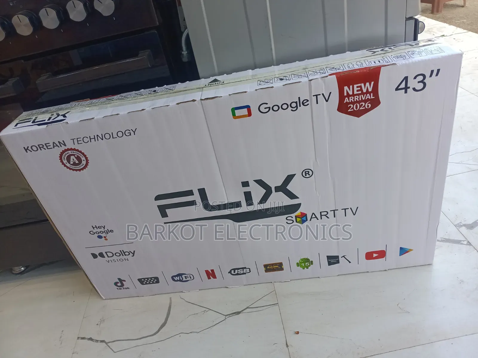 Flix Smart Led TV 43 Inch 4k Googel TV 2026 Hifi Speaker New