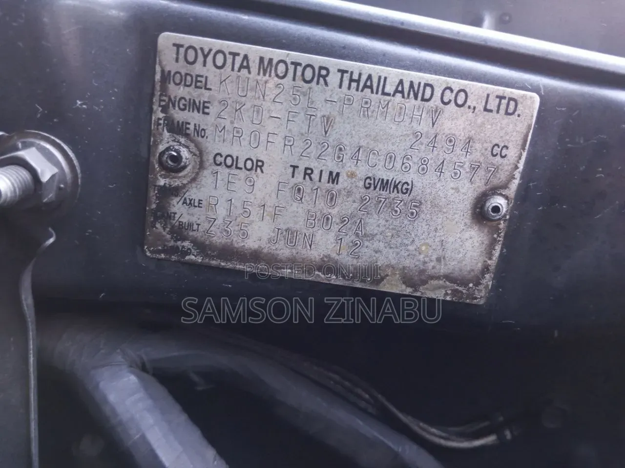 Toyota Hilux 2012 Black