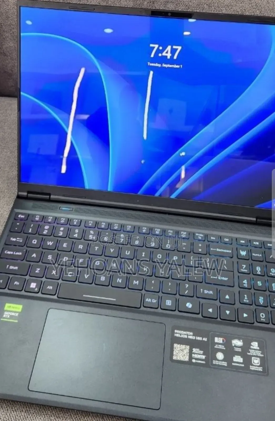 New Laptop Acer Predator Helios Neo 16 16GB Intel Core Ultra 9 SSD 1T