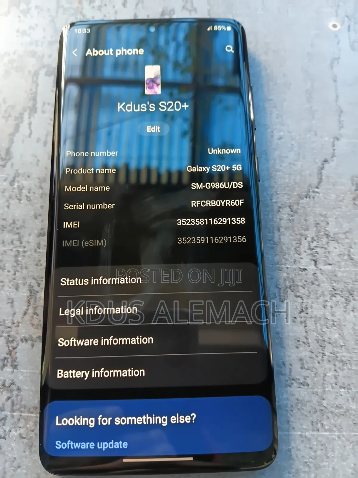 New Samsung Galaxy S20+ 5G 128 GB Black