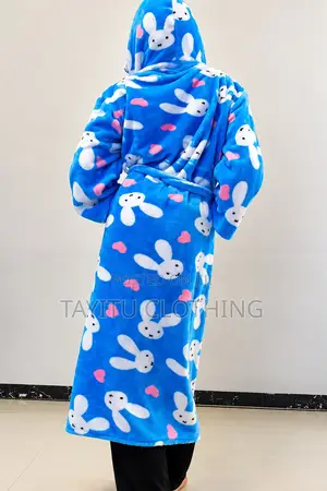 Women's Hooded Fleece Bathrobe.