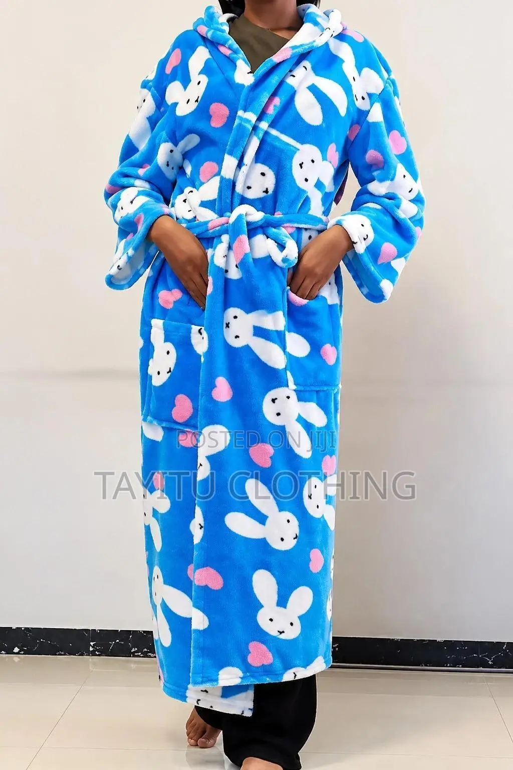 Women's Hooded Fleece Bathrobe.