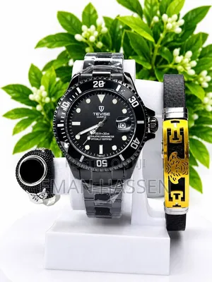  Tevise Watch + Bracelet + Ring Set 