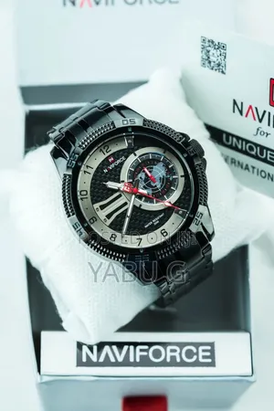 Black Stainless Steel Naviforce Men's Wristwatch