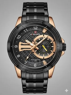 NAVIFORCE Black Stainless Steel Chronograph Watch