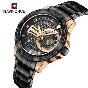 NAVIFORCE Black Stainless Steel Chronograph Watch