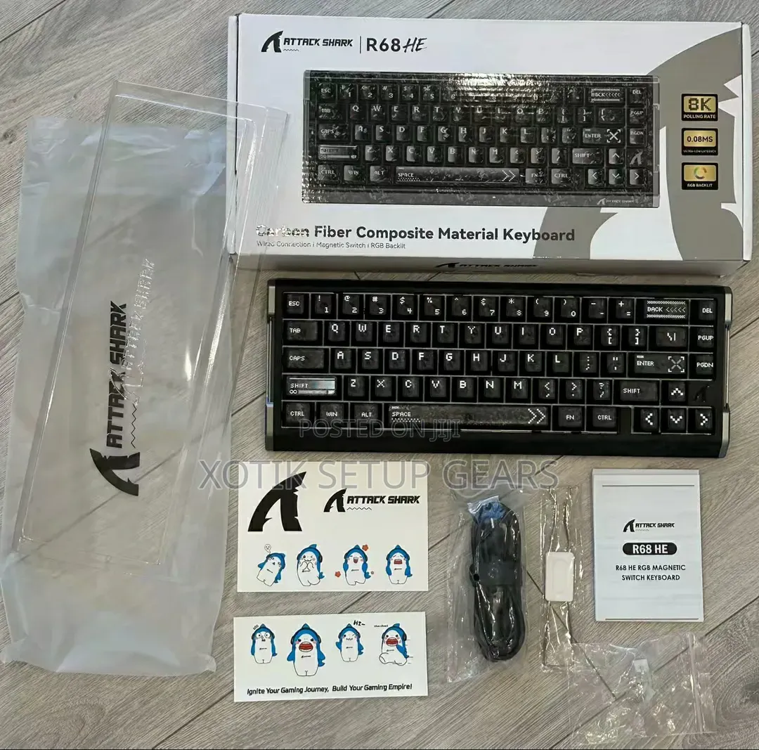 ATTACK SHARK R68 HE Carbon Fiber Rapid Trigger Keyboard-Magnetic Keeb