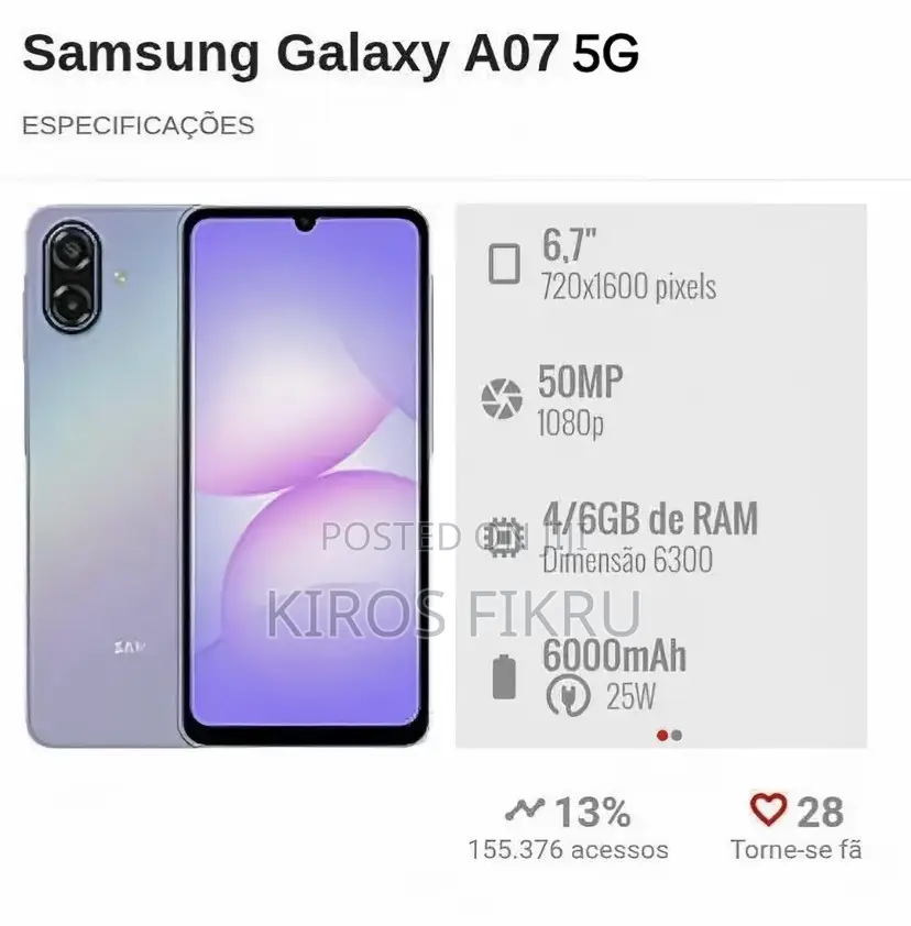 New Samsung Galaxy A07 64 GB Black