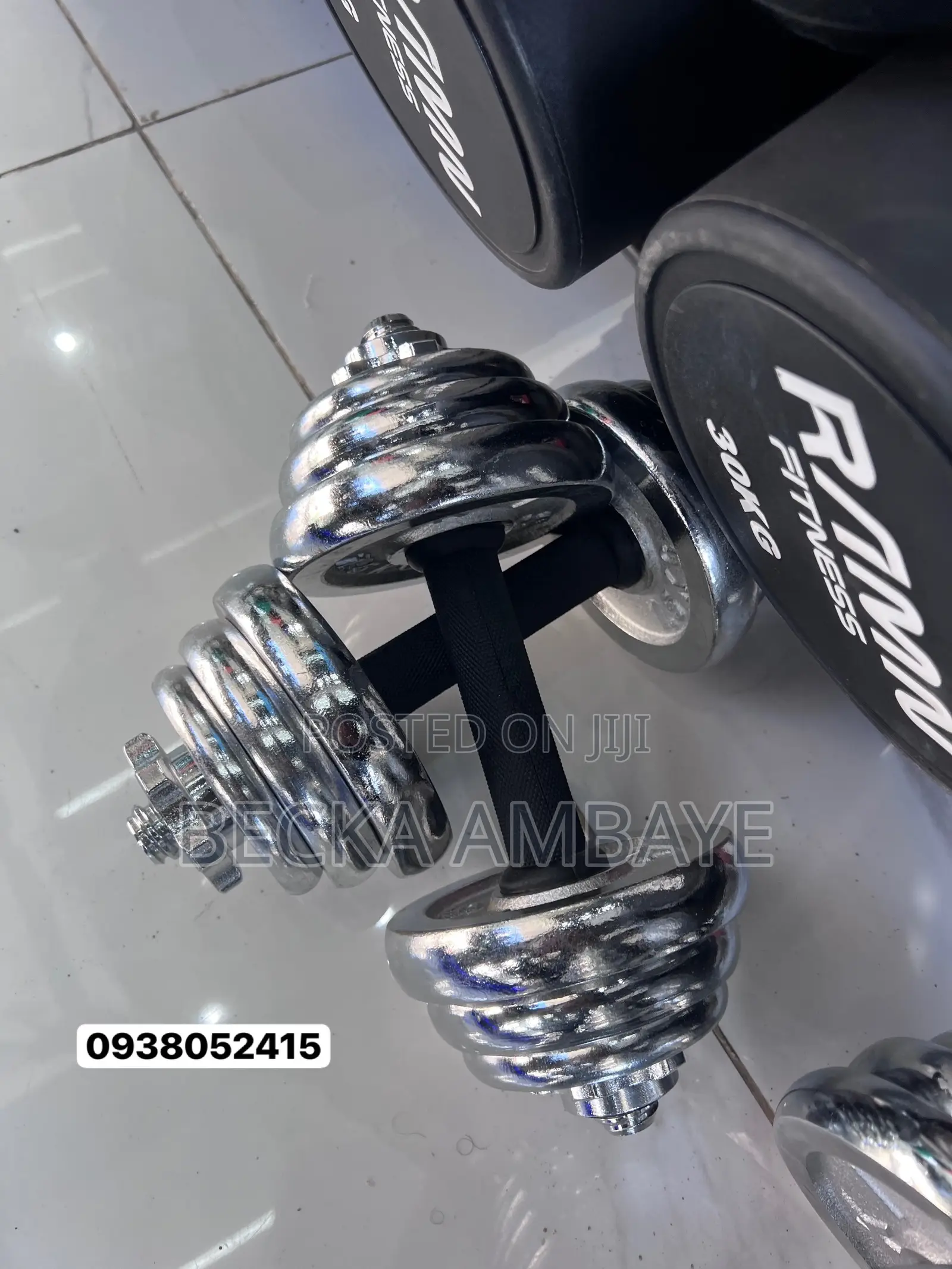 Adjustable Chrome Dumbbells / ዳምቤሎች