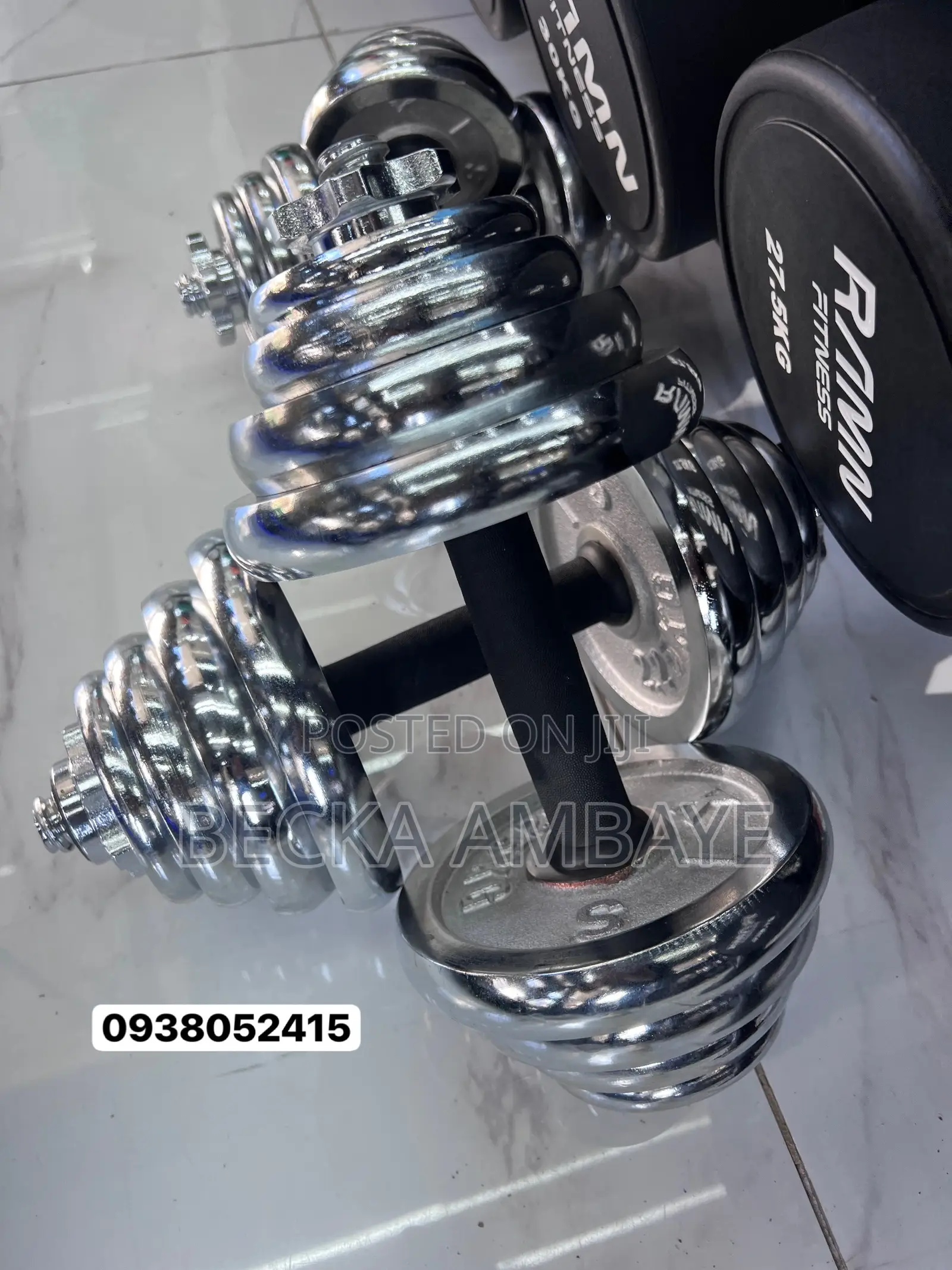 Adjustable Chrome Dumbbells / ዳምቤሎች