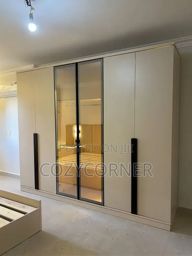 Laminated Wardrobes With Glass Doors Priced Per Square Meter. ቁምሳጥን