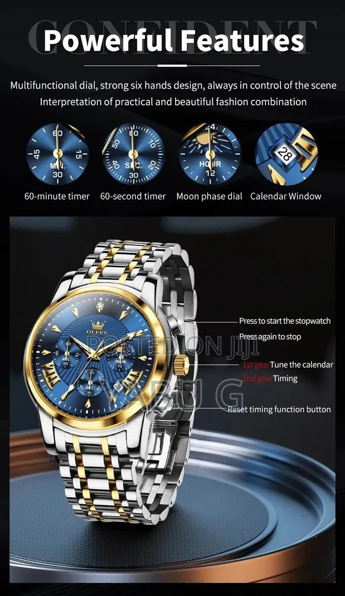 LEVS Luminous Multifunctional Male Gift Top Quality Casual Quartz