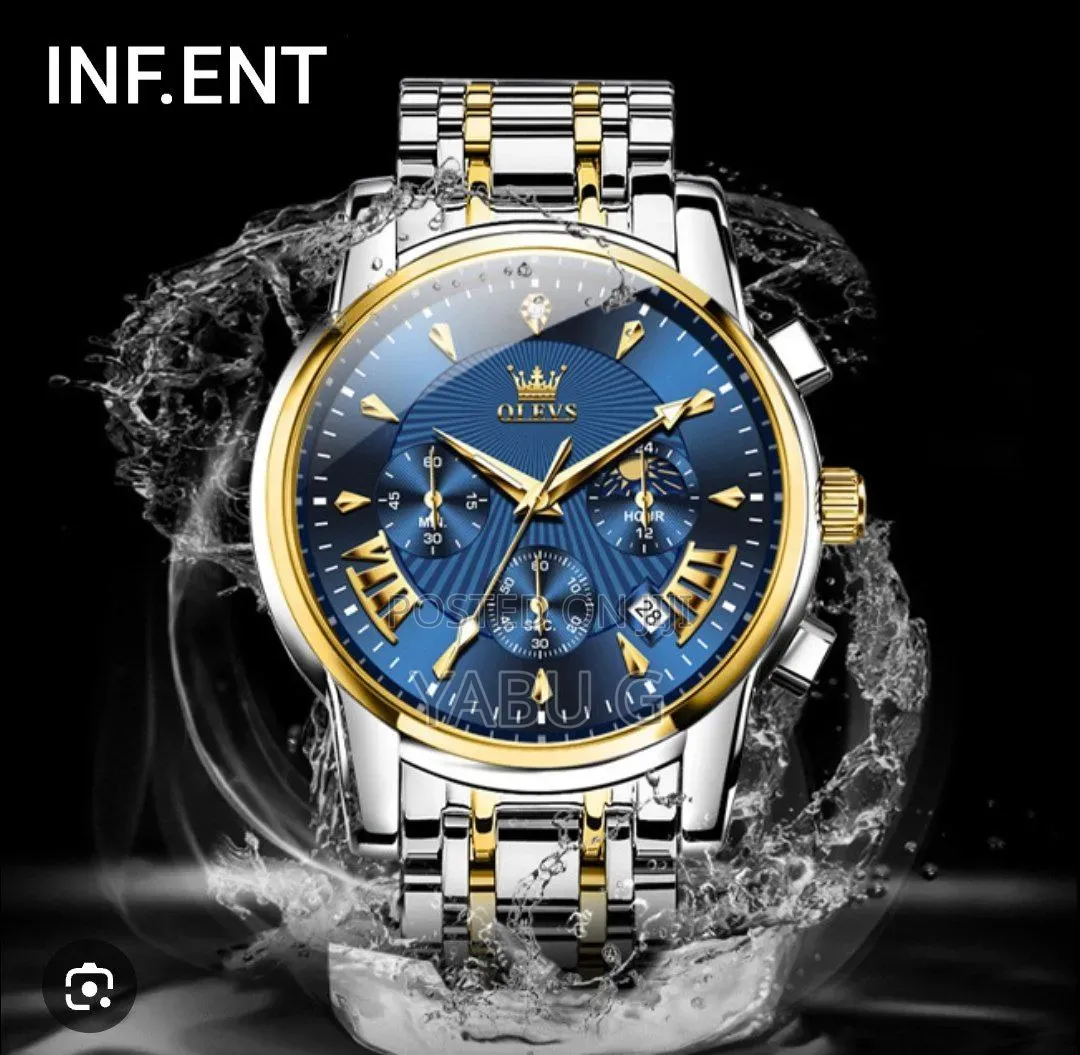 OLEVS Mens Watches Original Luxury Diamond Moon Phase