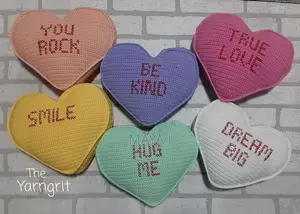 Heart Pillow / Hand Made Crochet