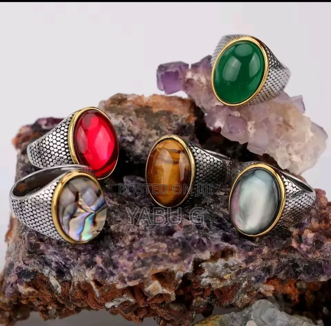 Men's Rings Stainless Steel Models With Natural Stones