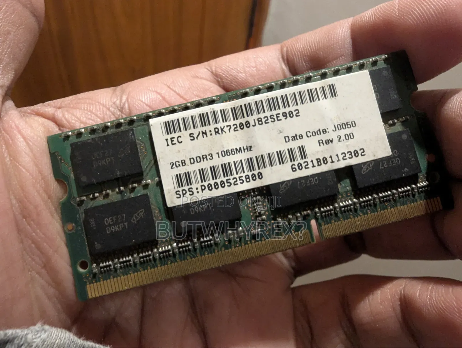 Micron 2GB DDR3 1066MHz Laptop RAM