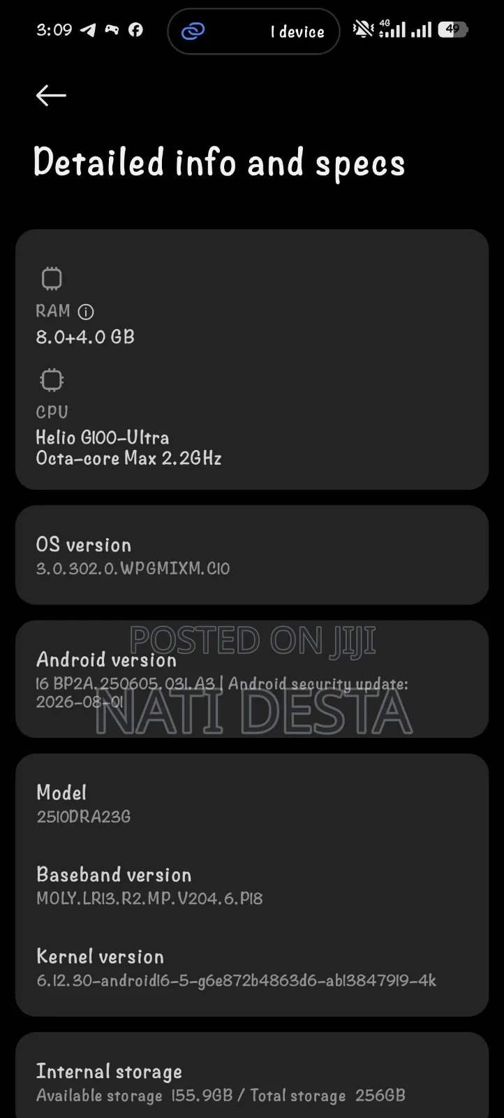 Xiaomi Redmi Note 15 256 GB Black