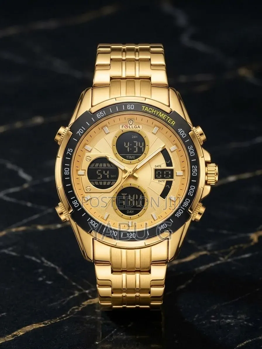 Follga Black and Gold Watch