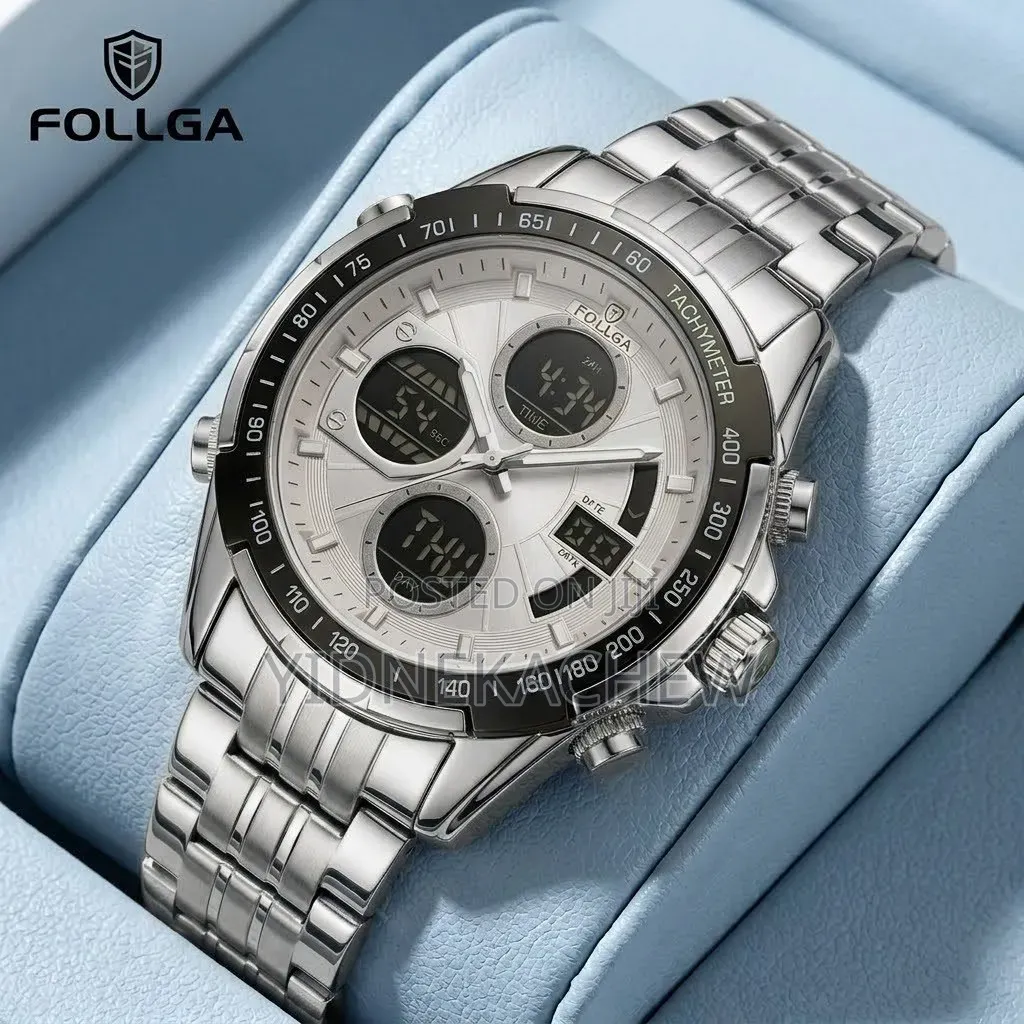 FOLLGA Gold Toned Sports Wristwatch