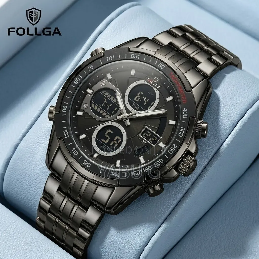 Dual-Display Analog-Digital Quartz Model) Featuring a Gunmetal/Black