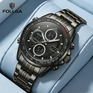 Dual-Display Analog-Digital Quartz Model) Featuring a Gunmetal/Black