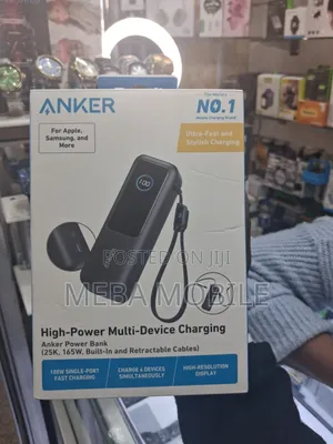Original Anker 25000mAh 165W Power Bank With Retractable Cable