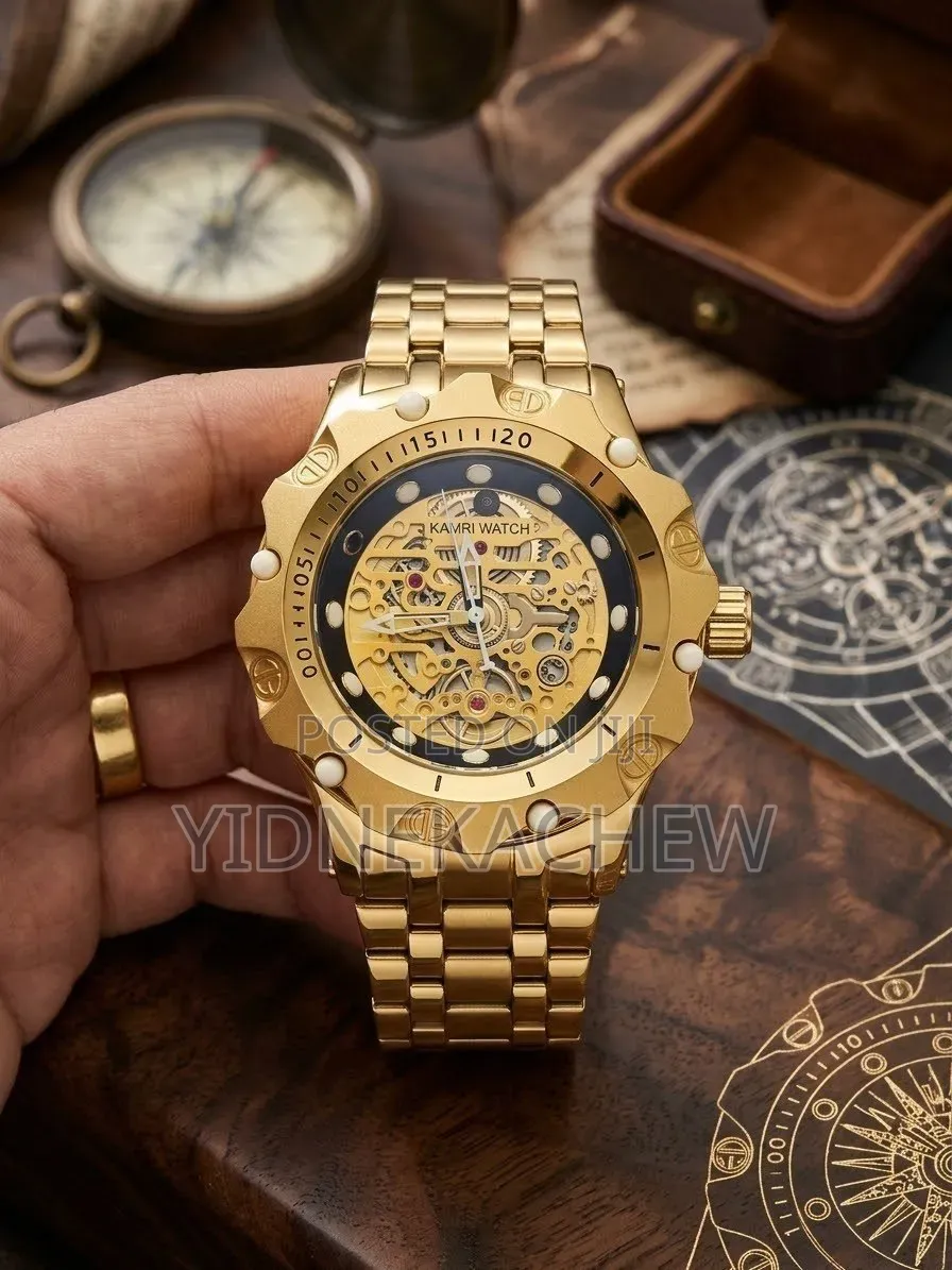 Kamri Men's Skeleton-Style Watch