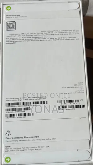 New Apple iPhone 18 Pro Max 256 GB Black