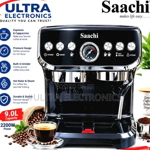 Saachi 19-Bar Espresso Machine With Integrated Conical Burr Grinder