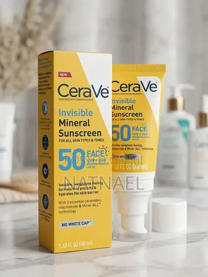 CeraVe Invisible Mineral Sunscreen SPF50 Face Lotion Titanium Dioxide