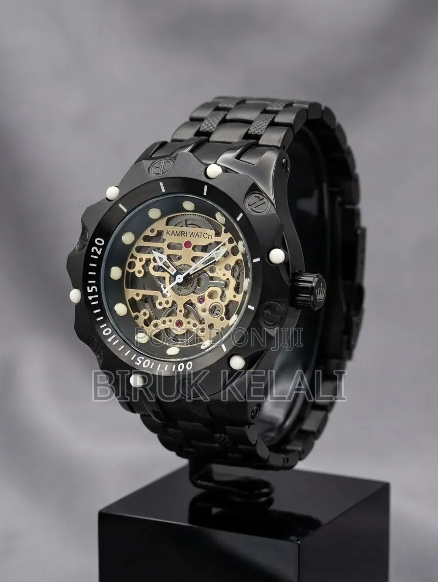 Kamri Watch for Men With a Black Stainless Steel Finish