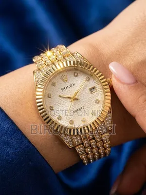 Rolex Gold-Tone, Diamond-Encrusted Fashion Watch Bearing a Rolex