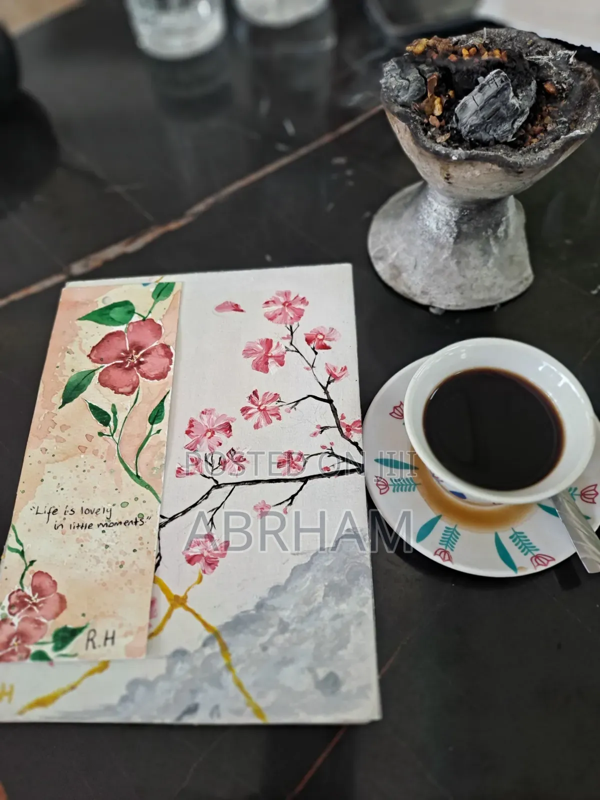 A Unique Handmade Notebook With a Completely Hand-Painted Cover.