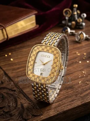 Gucci Women's Quartz Watch Featuring a Square Case With a Gold-Tone
