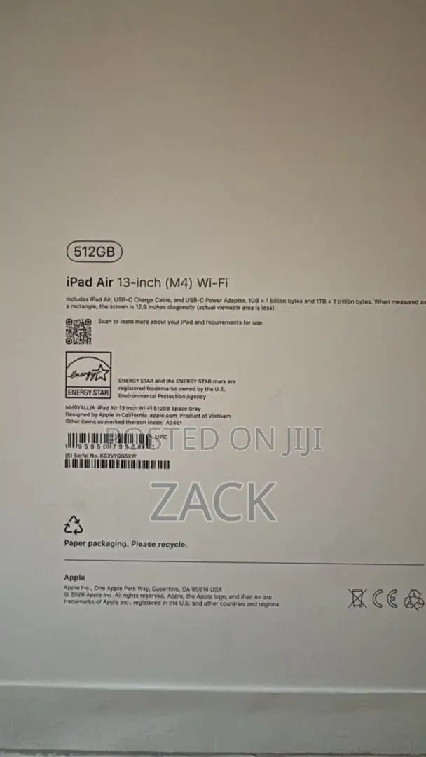 New Apple iPad Air 13 (2026) 512 GB Gray