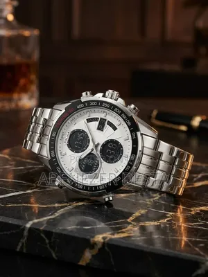 FOLLGA Analog-Digital Luxury Stainless Steel Sports Wristwatch