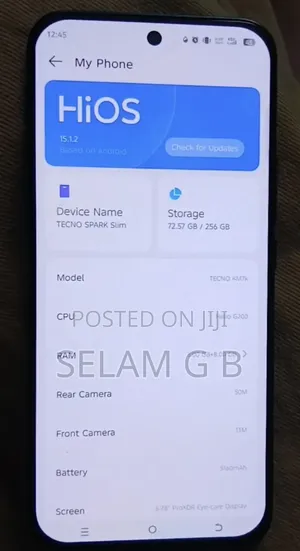 New Tecno Spark Slim 256 GB Silver