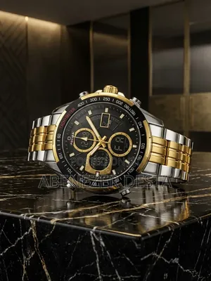 FOLLGA GOLDEN HOUR Luxury Analog Digital Watch, Dual-Display