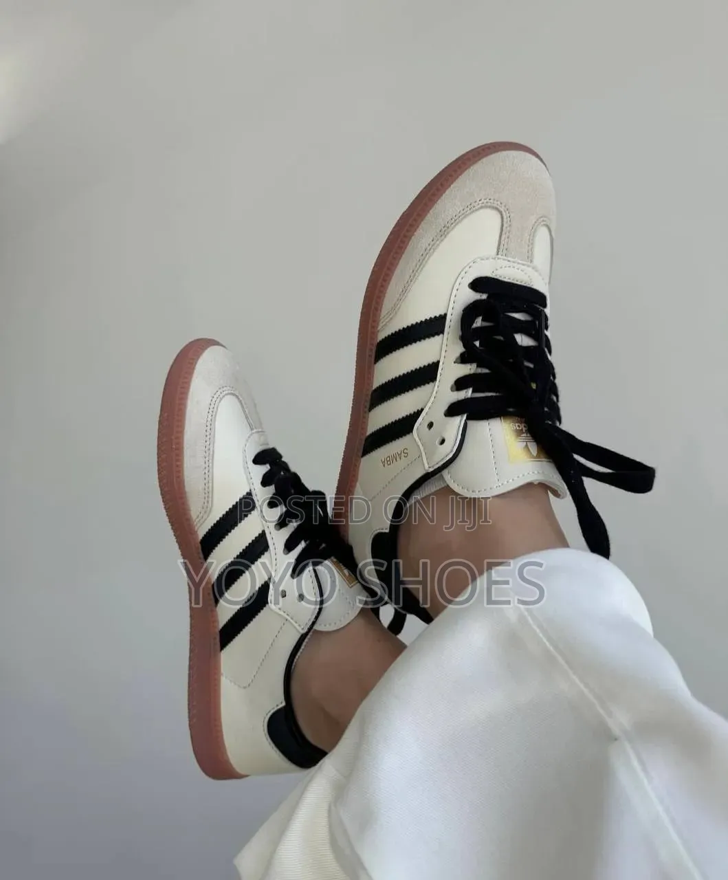 Adidas Original Samba Cream White/Core Black Sand Strata Fashion Shoe