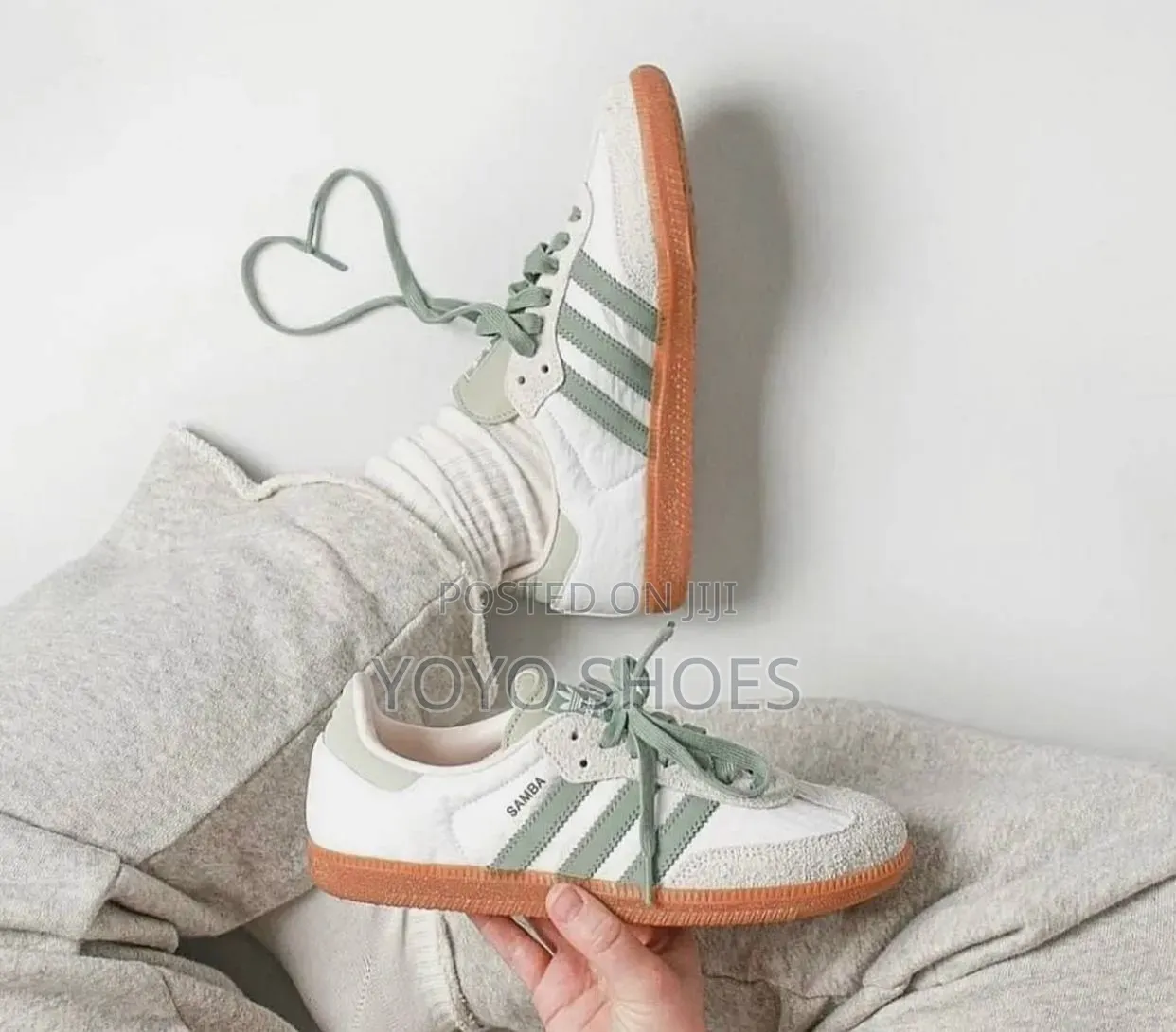 #Adidas Samba OG "Silver Green" Fashion Sneaker Shoe