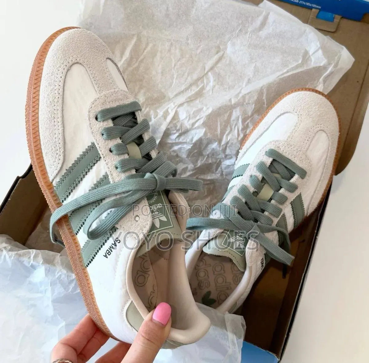 #Adidas Samba OG "Silver Green" Fashion Sneaker Shoe