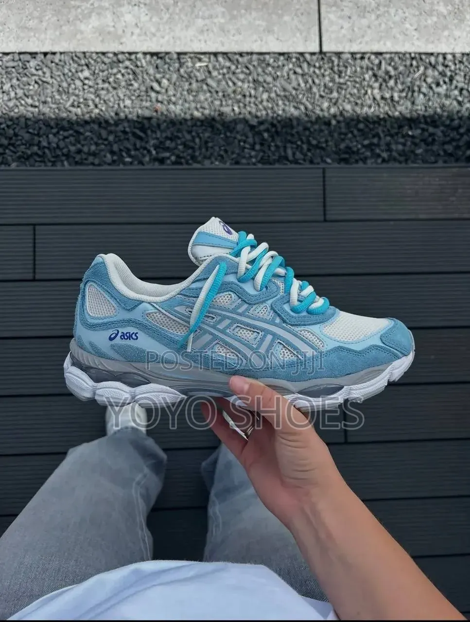 Asics Gel NYC Cream /Arctic Sky Unisex Fashion Sneaker Shoes