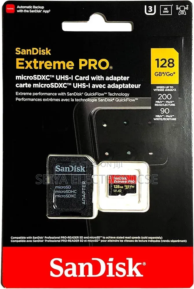 £ SanDisk Extreme PRO 128GB MicroSD Card Speed 200Mbps 4K UHD